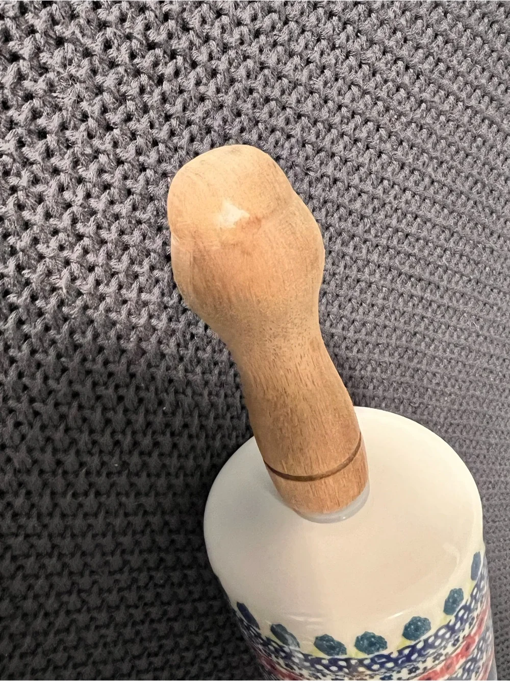 The Pioneer Woman Fiona Floral Ceramic Rolling Pin, Retired, Wood Handles 18in